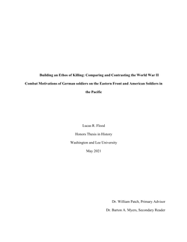 Comparing and Contrasting the World War II Combat Motivations Of