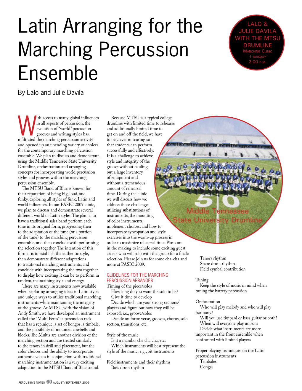 Latin Arranging for the Marching Percussion Ensemble