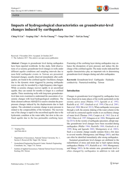 Impacts of Hydrogeological Characteristics on Groundwater-Level Changes Induced by Earthquakes