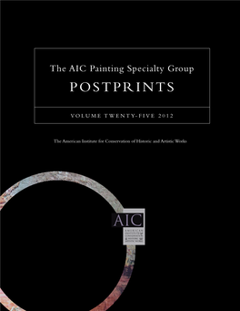 The AIC Paintings Specialty Group POSTPRINTS VOLUME TWENTY