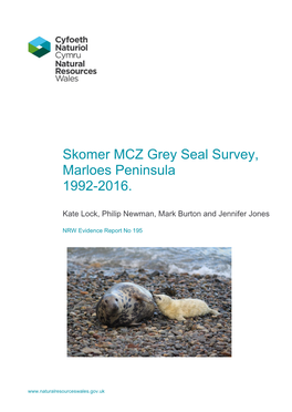Skomer MCZ Grey Seal Survey, Marloes Peninsula 1992-2016