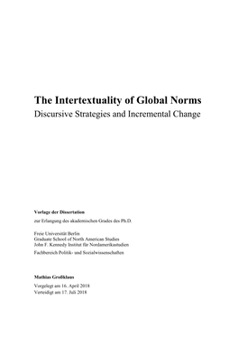 The Intertextuality of Global Norms Discursive Strategies and Incremental Change