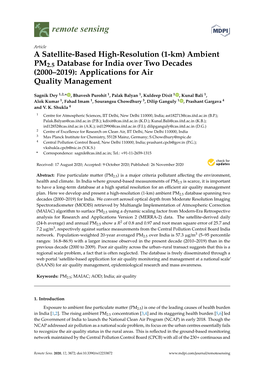 (1-Km) Ambient PM2.5 Database for India Over Two Decades (2000–2019): Applications for Air Quality Management