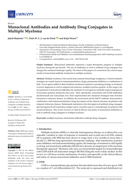 Monoclonal Antibodies and Antibody Drug Conjugates in Multiple Myeloma