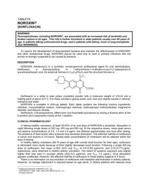 Noroxin® (Norfloxacin)