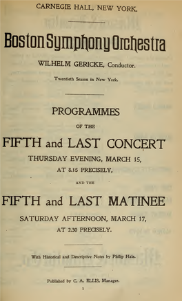 Boston Symphony Orchestra Concert Programs, Season 25,1905-1906, Trip