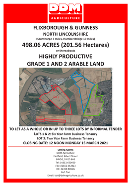 Land at Flixborough & Gunness, Letting Particulars.Cdr