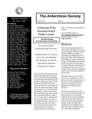 The National Academies Polar Research Board Public Lecture