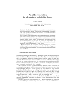 An Old New Notation for Elementary Probability Theory