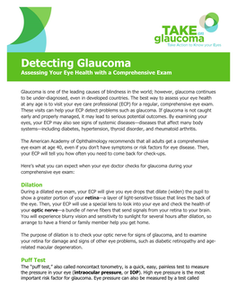 Detecting Glaucoma Assessing Your Eye Health with a Comprehensive Exam