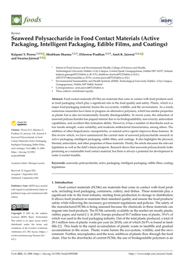 Seaweed Polysaccharide in Food Contact Materials (Active Packaging, Intelligent Packaging, Edible Films, and Coatings)