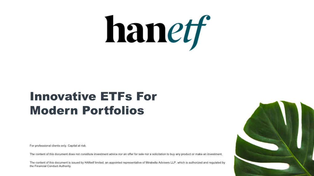 Innovative Etfs for Modern Portfolios