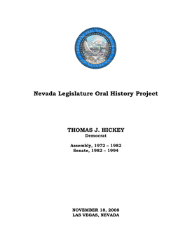 Nevada Legislature Oral History Project