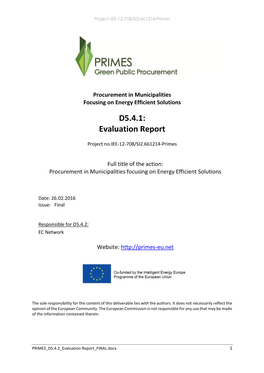 D5.4.1: Evaluation Report
