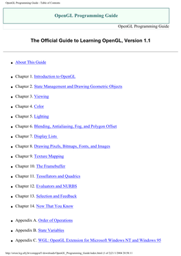 Opengl Programming Guide : Table of Contents