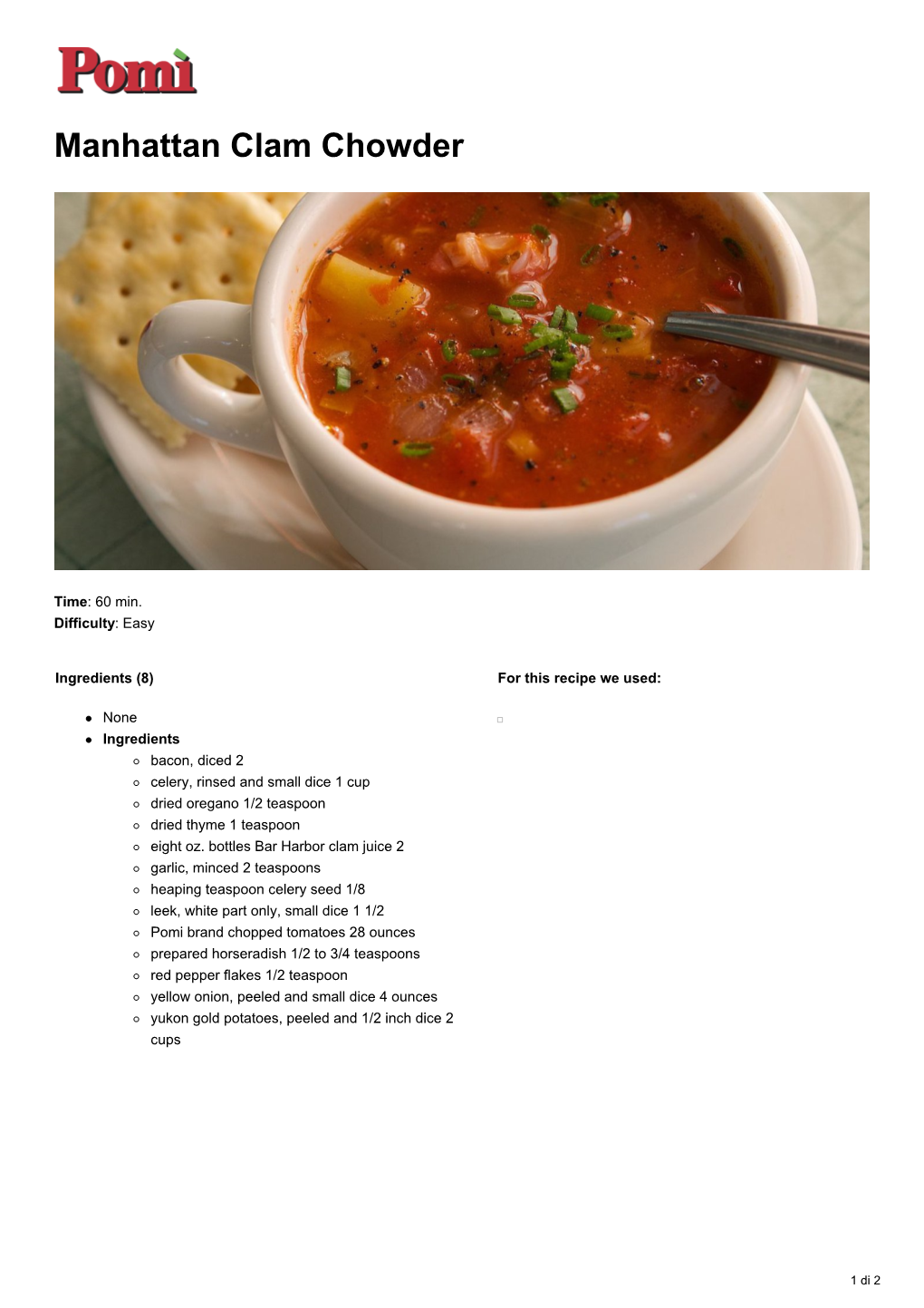 Manhattan Clam Chowder