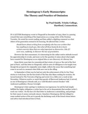 Theory of Omission’ Has Been Treated Seriously in Several Critical Studies