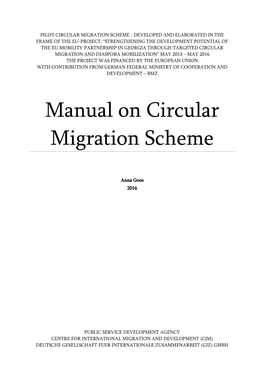 Manual on Circular Migration Scheme