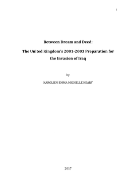 The United Kingdom's 2001-2003 Preparation for the Invasion of Iraq