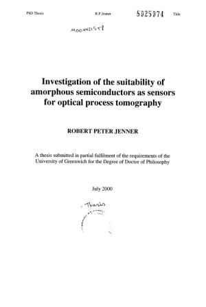 Investigation of the Suitability of Amorphous Semiconductors As Sensors for Optical Process Tomography