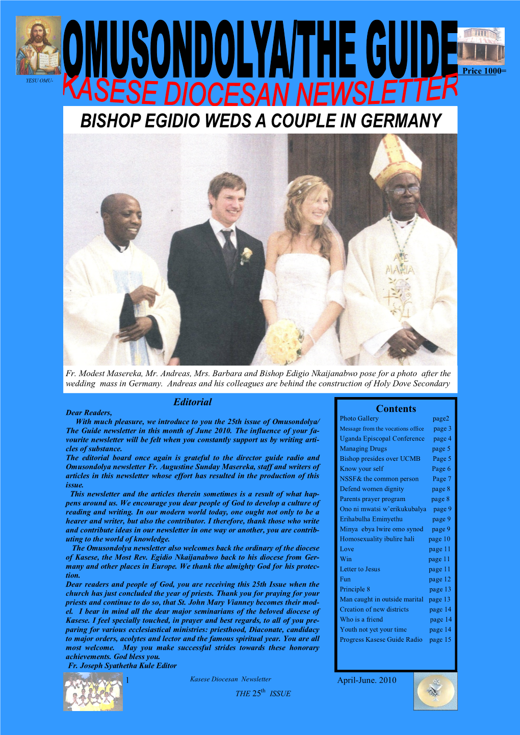 Bishop Egidio Weds a Couple in Germany