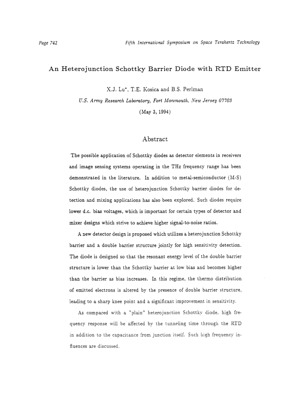 An Heterojunction Schottky Barrier Diode with RTD Emitter