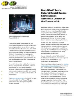 S Cabaret Rental Drapes Showcased at Aerosmith Concert at the Forum in LA
