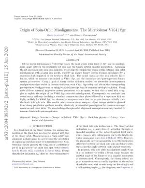 Origin of Spin-Orbit Misalignments: the Microblazar V4641 Sgr
