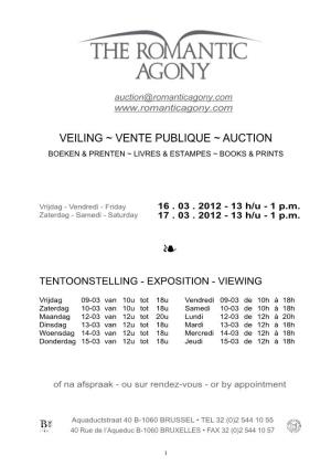 Veiling ~ Vente Publique ~ Auction Boeken & Prenten ~ Livres & Estampes ~ Books & Prints