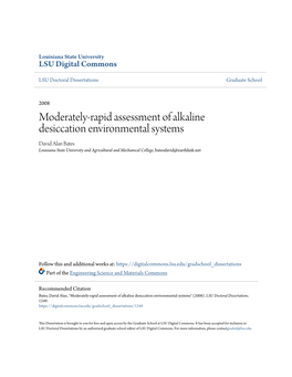 Moderately-Rapid Assessment of Alkaline Desiccation Environmental