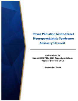 Texas Pediatric Acute-Onset Neuropsychiatric Syndrome Advisory Council
