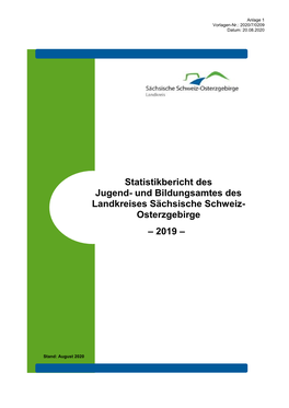 Statistikbericht Des Jugend- Und Bildungsamtes 2019