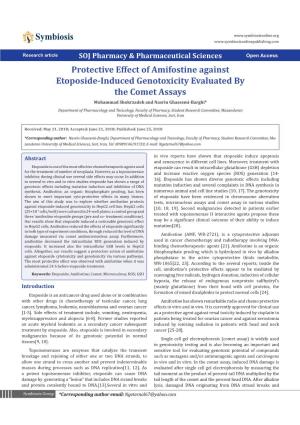 Protective Effect of Amifostine Against Etoposide-Induced Genotoxicity