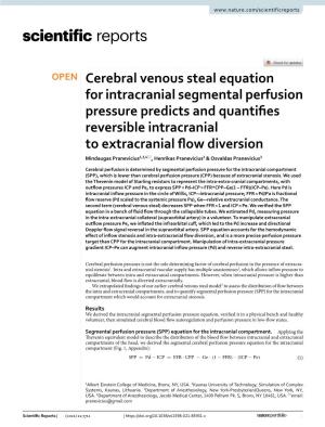 Cerebral Venous Steal Equation for Intracranial Segmental Perfusion