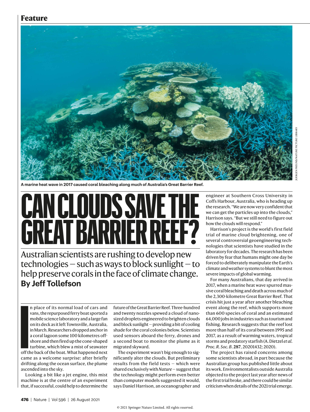 Can Clouds Save the Great Barrier Reef?