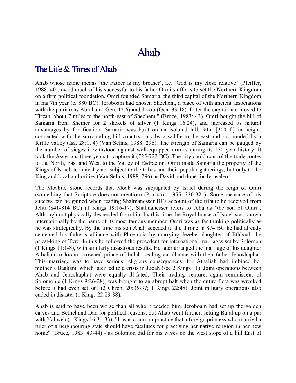 The Life & Times of Ahab