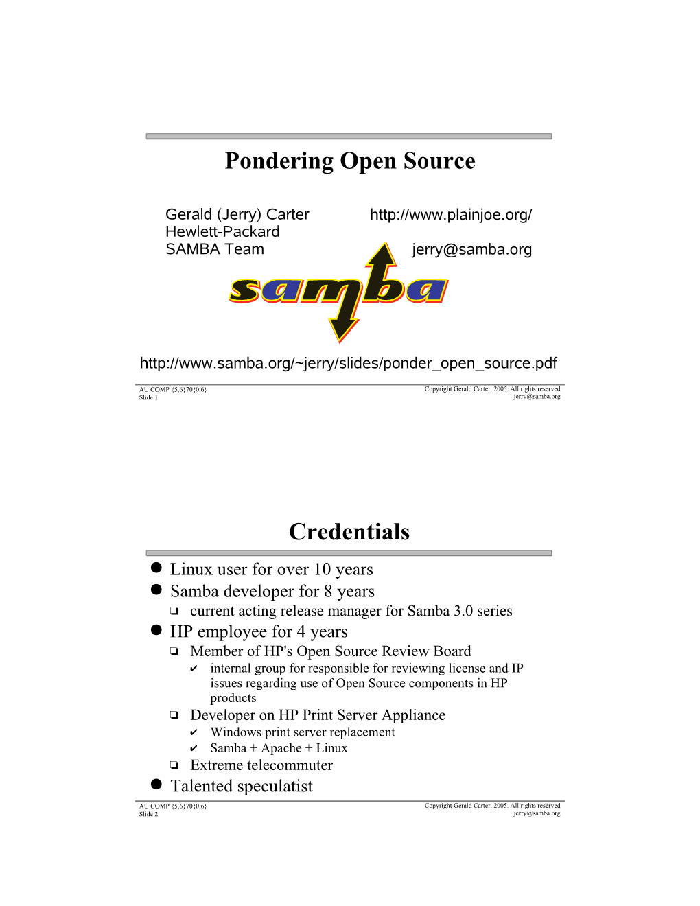 Pondering Open Source Credentials