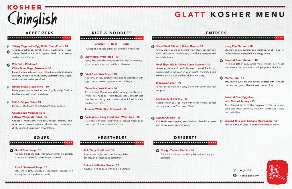 Glatt Kosher Menu