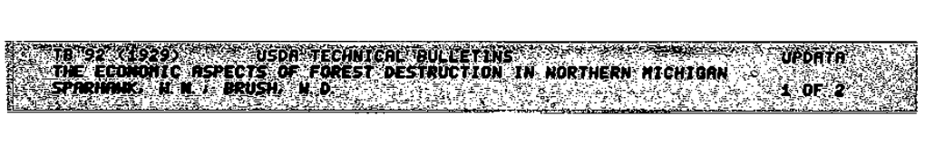 The Economic Aspects of Forest Destruction in Northern Michigan