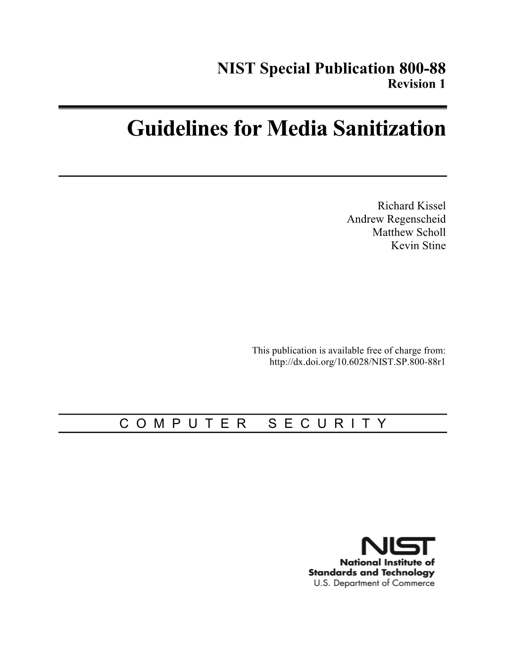 Guidelines for Media Sanitization