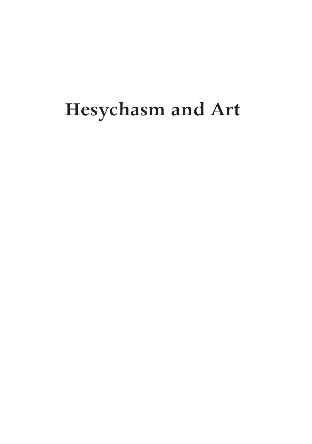 Hesychasm and Art