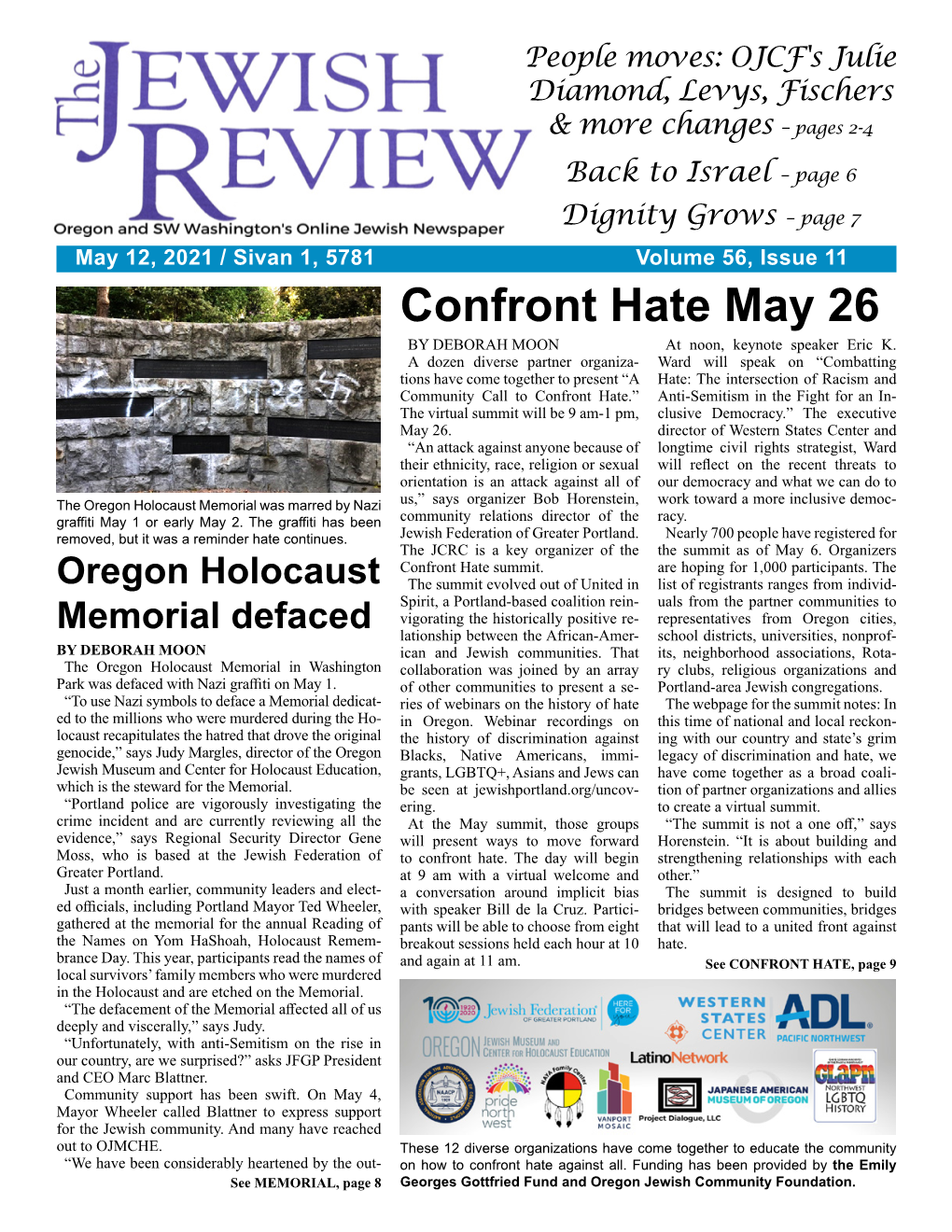 Confront Hate May 26 by DEBORAH MOON at Noon, Keynote Speaker Eric K