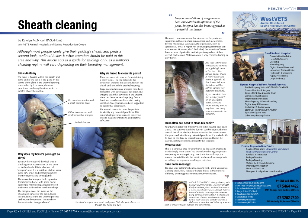 Sheath Cleaning a Potential Carcinogen