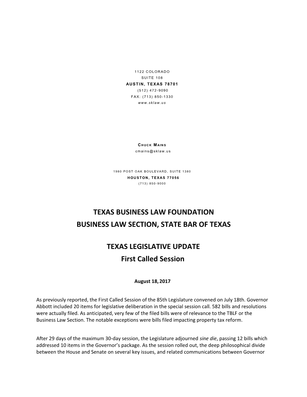 Texas Business Law Foundation