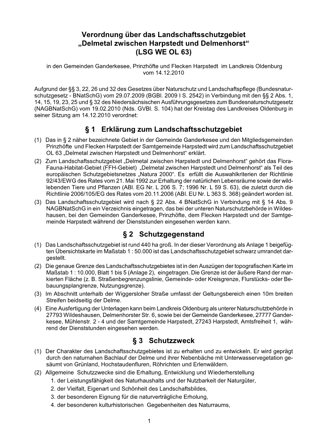 „Delmetal Zwischen Harpstedt Und Delmenhorst“ (LSG WE OL 63)