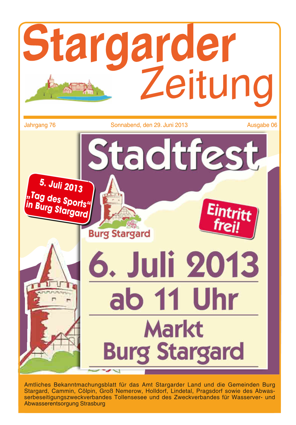 5. Juli 2013 „Tag Des Sports“ in Burg Stargard