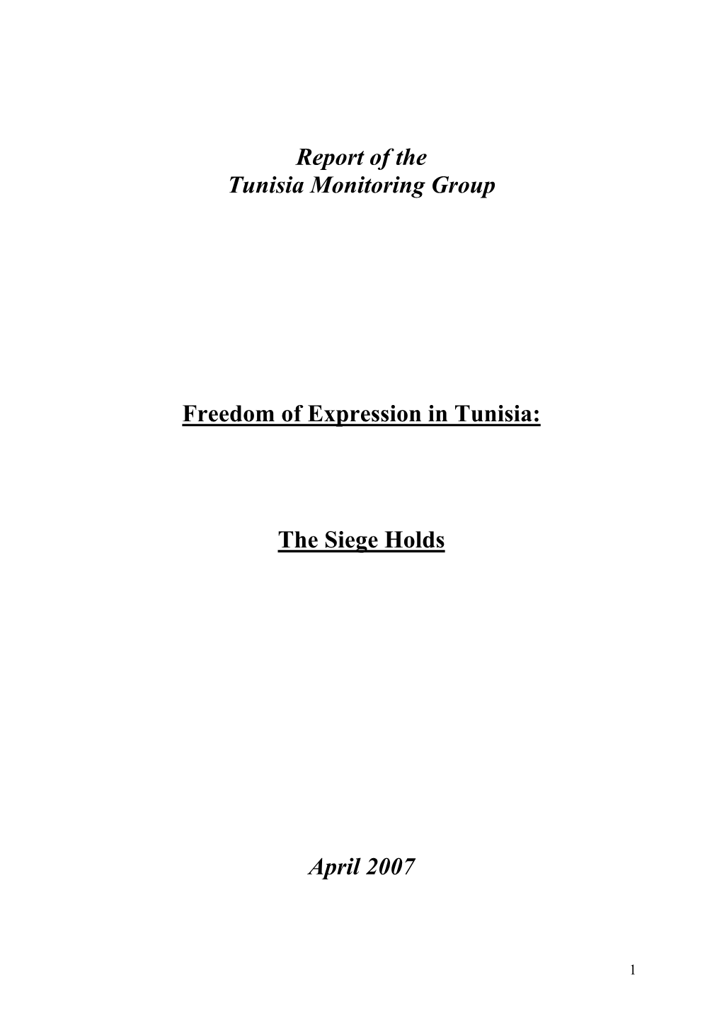 Report of the Tunisia Monitoring Group