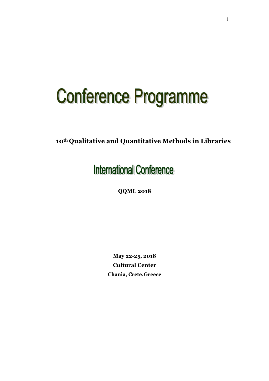 10Th Qualitative and Quantitative Methods in Libraries