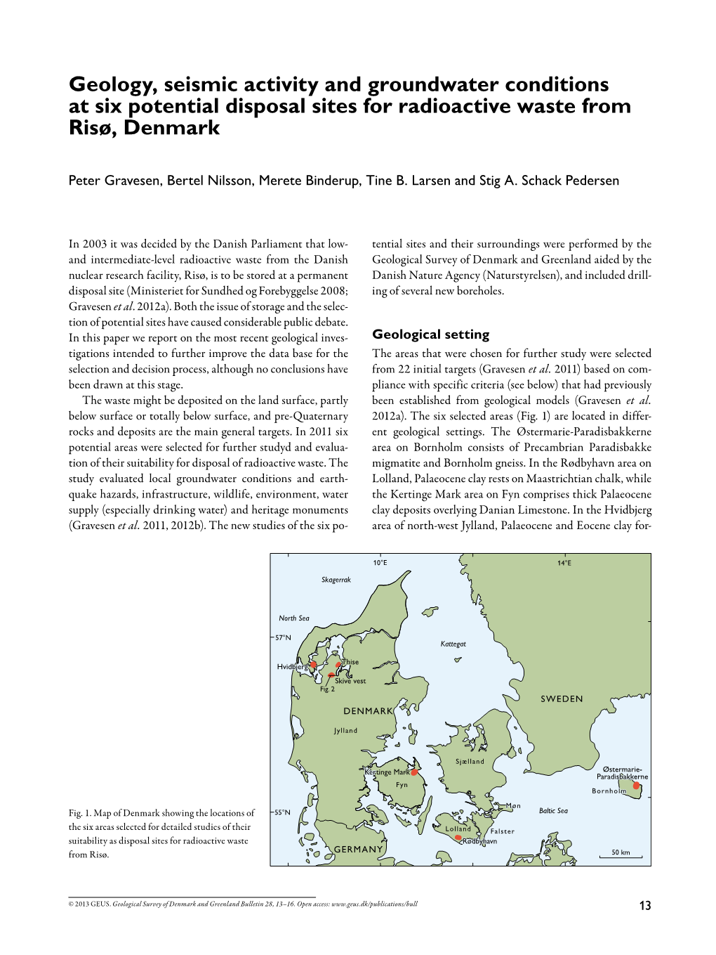 Geological Survey of Denmark and Greenland Bulletin 28, 2013, 13-16