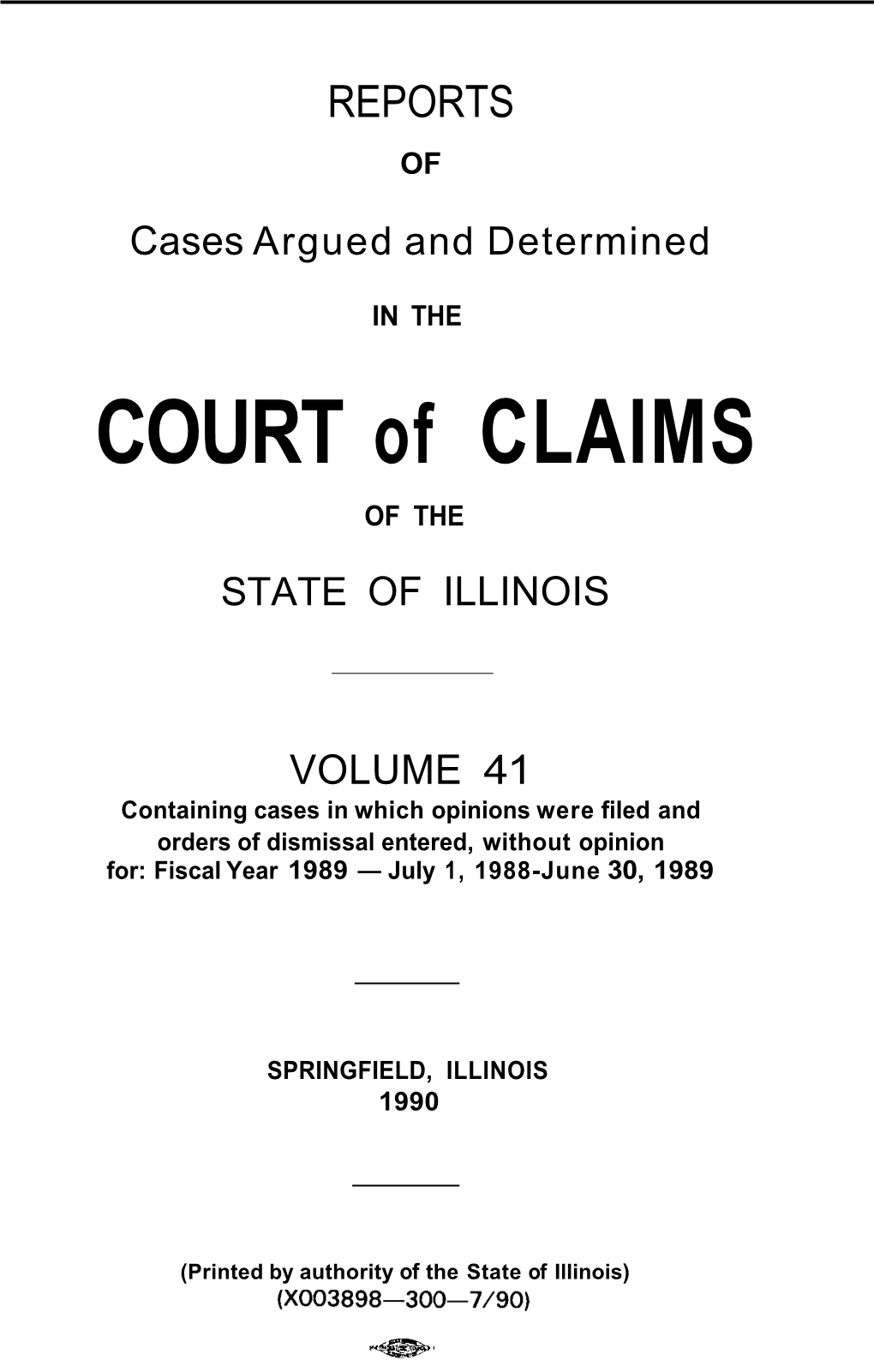 COURT of CLAIMS of THE